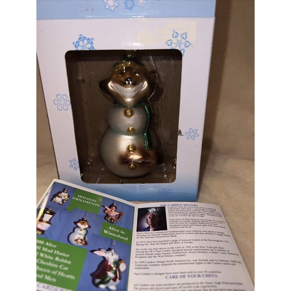 New Paul Cardew "Alice In Winterland" Wonderland Cheshire Cat Christmas Ornament